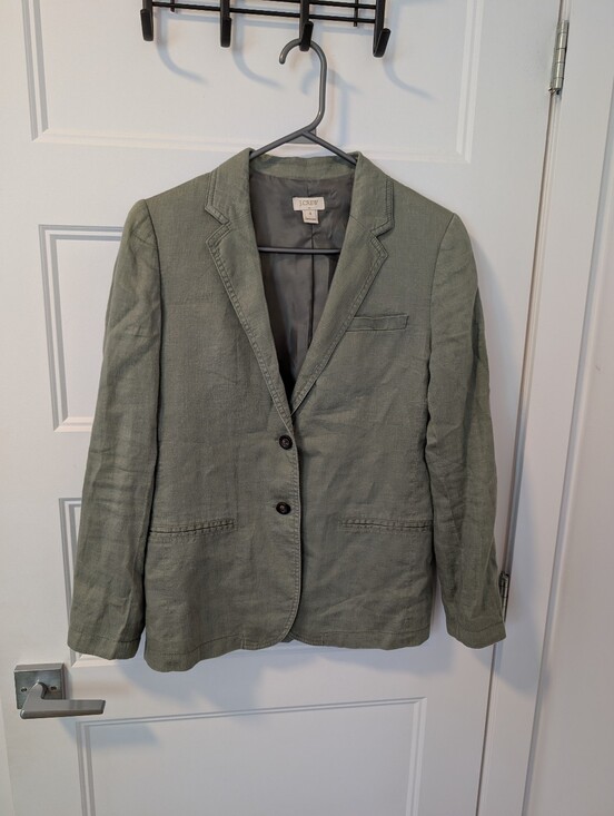 J. Crew Jackets & Blazers - J. Crew/Olive Green Linen Blazer Sz 4
